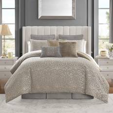 Oro Colchas Waterford Carrick 6 Piece Comforter Set, King Colcha Plata, Oro, Gris