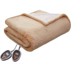 Woolrich Microlight Plush Berber Heated Blankets Brown