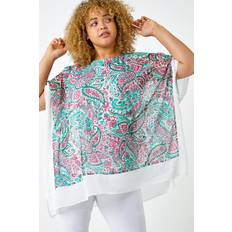 Roman Curve Paisley Contrast Chiffon Top