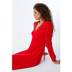 Roman Sequin Trim Stretch Midi Dress