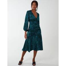 Blue Vanilla Wrap Front Midi Dress