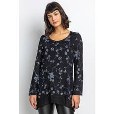 Lace Blouses Roman Shimmer Floral Print Top