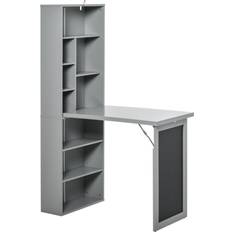 Grey Writing Desks Homcom Fold Out Convertible Grey Writing Desk 51x98cm