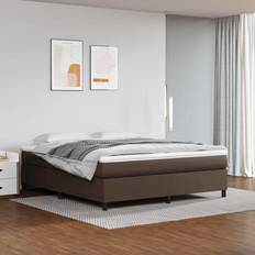 vidaXL Boxspringbett Braun Kunstleder Braun Bettrahmen