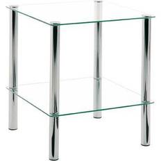 HAKU Möbel End Chrome Metal Tempered Glass 39 cm x 47 cm x 39 cm Coffee Table