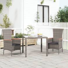 vidaXL Sedie Da Giardino Con Cuscini 2 pz in Polyrattan Grigie