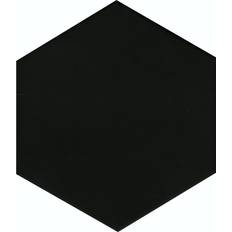 Total Tiles Feinsteinzeug Hexagon Solid Black Glasiert 0,9