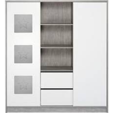 Schardt Armoire Bébé 2 Portes Bois Gris Eco Star L 167 x H 183 x P 54 cm