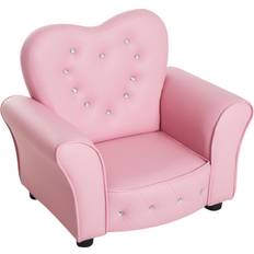 Roze Fauteuils Homcom Kinderbank Princess Minisofa Hartvormig Roze