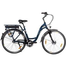 Bluetooth Bicicletas estáticas Maxtron MC-14 Citybike E-Bike Vorderradmotor 250 W RH 50 cm Blau 28 Zoll