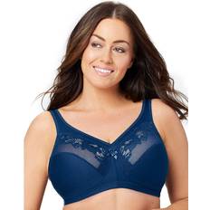 Blue Bras Glamorise MagicLift Wire-Free Minimizer Bra Blue