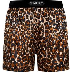 Tom Ford Bedruckte Shorts aus einem Seidengemisch Braun