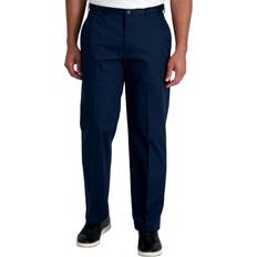 Haggar Premium No Iron Khaki Klassisk Passform Vardagsbyxor - Mörk Marinblå