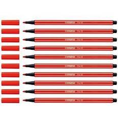 Plumas Textiles Stabilo Rotulador Premium Pen 68 Caja con 10 Unidades Color Rojo