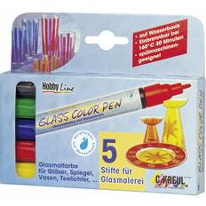 Amarillo Plumas para Cristal y Porcelana Kreul Glass ColorPen 5er Set Glasmalstift