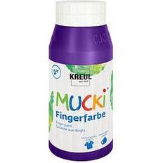 Lila Fingerfärger Kreul 23207 – Mucki stark vattenbaserad fingerfärg, parabenfri, glutenfri, laktosfri och vegan, kan tvättas för hand, kan tvättas med pensel, svamp, spatel och fingrar, 750 ml behållare, violett