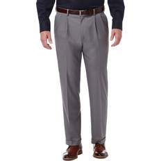 Men - Silver Trousers Haggar Men's Premium Comfort Classic Fit Pleat Front Pant - Black