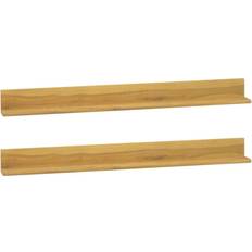 vidaXL Wall Shelves 2 pcs 43.3'x3.9'x3.9' Solid Wood Teak 110x10x10 cm Estantería de Pared