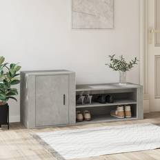 vidaXL Concrete Grey Cabinet 130 x 35 x 54 cm Shoe Rack