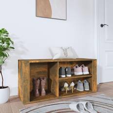 vidaXL Cabinet Smoked Oak 100 x 35 x 45 cm Shoe Rack