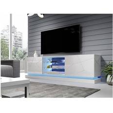 In Living Muebles In Living Charlotte 128 Blanco + Blanco Brillante 200 x 57 x 40 cm Led Mueble de TV