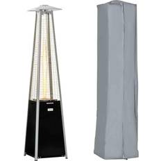 Silver Patio Heater OutSunny Pyramid Patio Heater with Cover 11.2KW