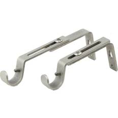 Grey Curtain Rods Rod Desyne 3/4 Adjustable 4 5-1/2 Satin Nickel Single Bracket Pair 2 Count Pack of 1