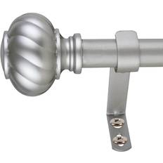 Decopolitan 1 Twist Knob Curtain Rod 18 to 36 Inches Antique Silve