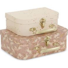 Stjärnor Småförvaring Barnrum Konges Sløjd Suitcases Unicorn Blush/Etoile 2-pack