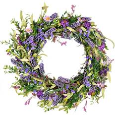 Purple Flowers Vickerman 24 Everyday Artificial Purple Lilac Wild Flower Wreath