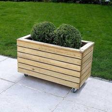 Forest Garden Double Linear Planter with Wheels