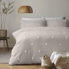 Appletree bomull, linne prickar Påslakan Vit, Beige