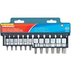 Screwdrivers Crescent Assorted Sizes X Point Torx Socket Set Bit Screwdriver