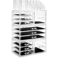 Porta trucchi Casafield Organizer Per Cosmetici E Gioielli In Acrilico Set Da 16 Scomparti 2 Scatole E 9 Cassetti