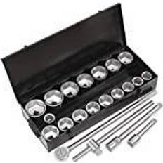 Set Head Socket Wrenches Sealey S0768 21pc 1inSq Drive 6pt WallDrive® Head Socket Wrench