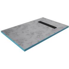 Badekar 120 cm Marwell Plastic Shower Tray Black 4cm H x 120cm W x 80cm D