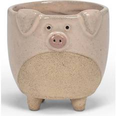 Abbott Collection AB-27-CRITTER-838-SM Pig on Legs Planter Pink