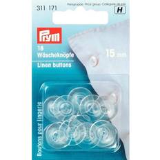 Prym Hørknapper i plast Transparent 24 15 mm 18-pak