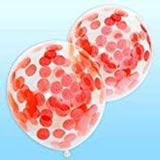 Globos Pack 6 Confetti Papel Rojo 30 cm