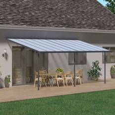 Grey Patio Awnings Palram Canopia Sierra Grey Non-Retractable Awning, H3.05M