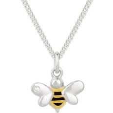 D For Diamond Recycled Sterling Silver Gold Plated Bee Necklace