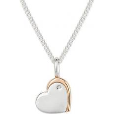 D For Diamond Recycled Sterling Silver & Rose Gold Plating Heart Necklace