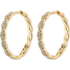 Pilgrim EZO Twirled Crystal Hoops Goldplated Dam Creoler One
