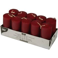 Rouge Bougies Papstar 10 Bougies Cylindriques Ø 40 mm x 90 mm - Bordeaux Bougie