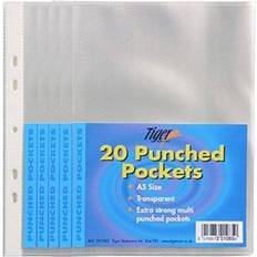 Tiger A5 clear punched poly pockets
