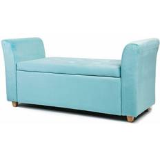 Blue Storage Benches Humza Amani Blue Emma Velvet Storage Bench