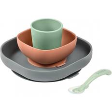 Gris Vaisselle pour bébé Beaba Coffret repas silicone 4 pièces