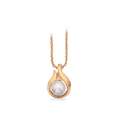 Scrouples Karat Guld Vedhæng med Ferskvandsperle og Brillant 0,015 Carat W/SI