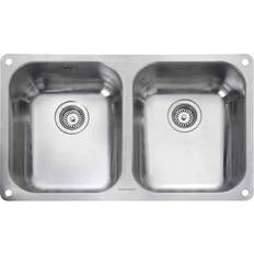 Hole for Mixer Kitchen Sinks Rangemaster Atlantic Classic Double Bowl Undermount Sink