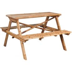 vidaXL Picnicbord 115 x 115 x 81 cm Bambus